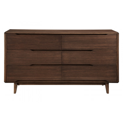 Greenington Currant Six Drawer Double Dresser - Oiled Walnut, Bamboo