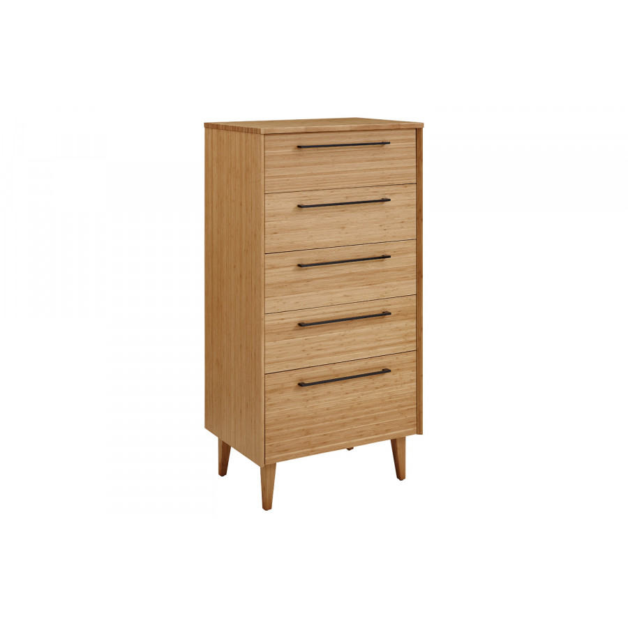 Greenington - Sienna Five Drawer High Chest in Caramelized, Bamboo