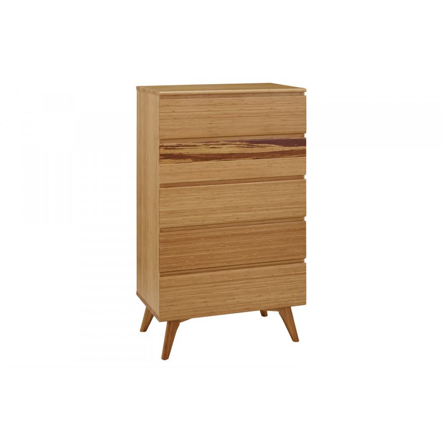 Greenington Azara Five Drawer High Chest - Caramelized, Bamboo