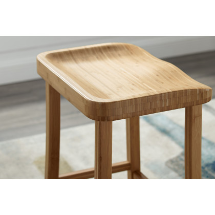 Greenington Tulip Bar Height Stool Set of 2 - Caramelized, Bamboo