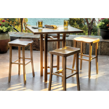 Greenington Tulip Bar Height Stool Set of 2 - Caramelized, Bamboo