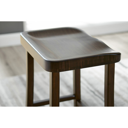 Greenington Tulip Bar Height Stool Set of 2 - Black Walnut, Bamboo