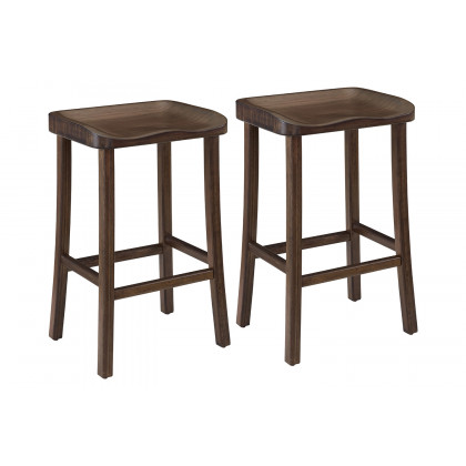Greenington Tulip Bar Height Stool Set of 2 - Black Walnut, Bamboo