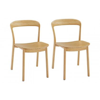Greenington - Hanna Dining Chair Bamboo Seat Set of 2 in Wheat, Solid Moso Bamboo
