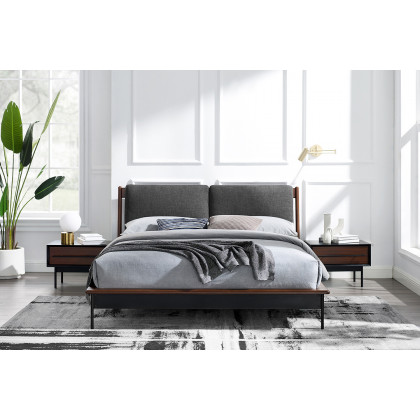 Greenington Park Avenue Platform Bed With Fabric - Ruby, Queen Size