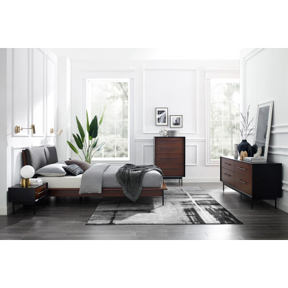 Greenington Park Avenue Platform Bed With Fabric - Ruby, Queen Size