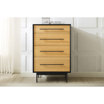Greenington - Santa Cruz 4 Drawer High Chest in Wheat, Solid Moso Bamboo