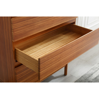 Greenington - Ventura 4 Drawer High Chest in Amber, Solid Moso Bamboo