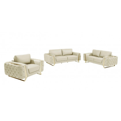 GUF 1050 Living Room Set - Beige, Genuine Italian Leather