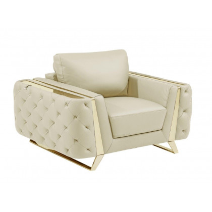 GUF 1050 Living Room Set - Beige, Genuine Italian Leather
