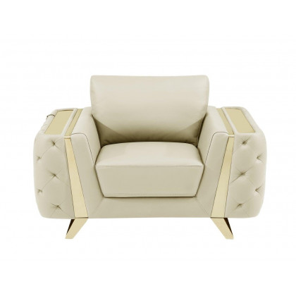 GUF 1050 Living Room Set - Beige, Genuine Italian Leather