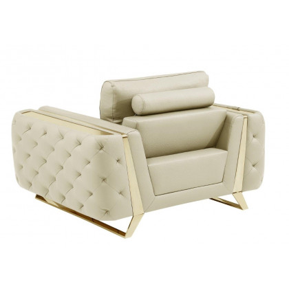 GUF 1050 Living Room Set - Beige, Genuine Italian Leather