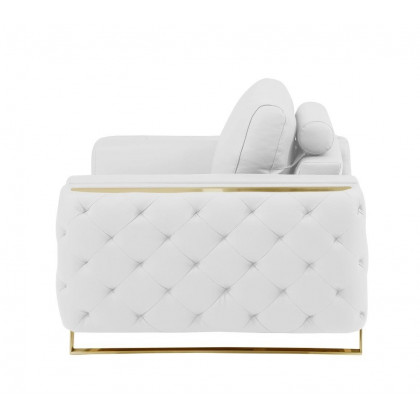 GUF 1050 3pc Living Room Set - White, Genuine Italian Leather