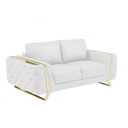 GUF 1050 3pc Living Room Set - White, Genuine Italian Leather