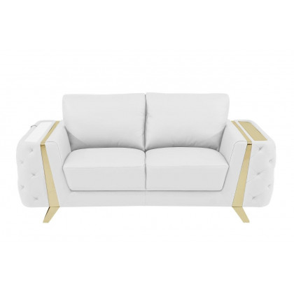 GUF 1050 3pc Living Room Set - White, Genuine Italian Leather