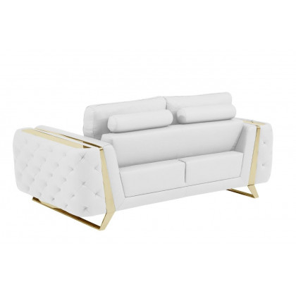 GUF 1050 3pc Living Room Set - White, Genuine Italian Leather