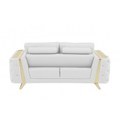 GUF 1050 3pc Living Room Set - White, Genuine Italian Leather