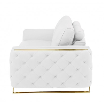 GUF 1050 3pc Living Room Set - White, Genuine Italian Leather