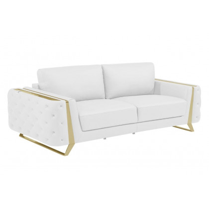 GUF 1050 3pc Living Room Set - White, Genuine Italian Leather