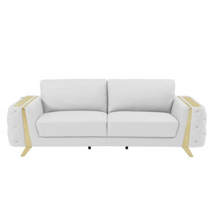 GUF 1050 2pc Living Room Set - White, Genuine Italian Leather