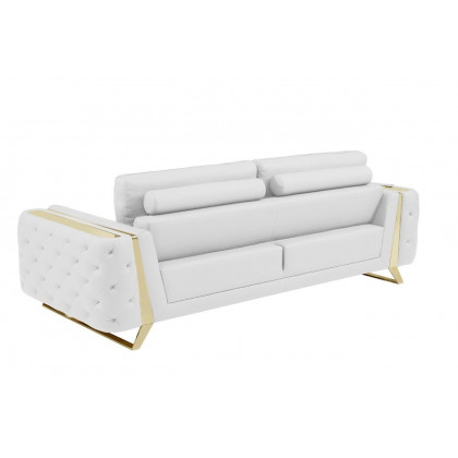 GUF 1050 3pc Living Room Set - White, Genuine Italian Leather