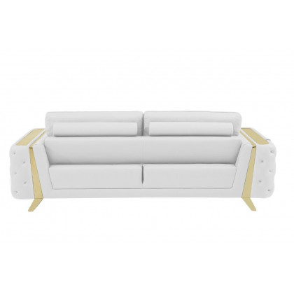 GUF 1050 3pc Living Room Set - White, Genuine Italian Leather