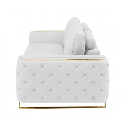 GUF 1050 3pc Living Room Set - White, Genuine Italian Leather