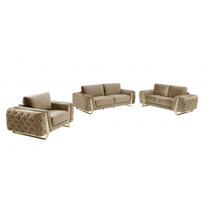 GUF 1051 3pc Living Room Set - Beige, Fabric