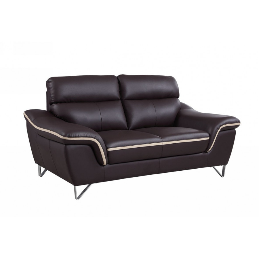 GUF 168 Loveseat - Brown, Leather Match