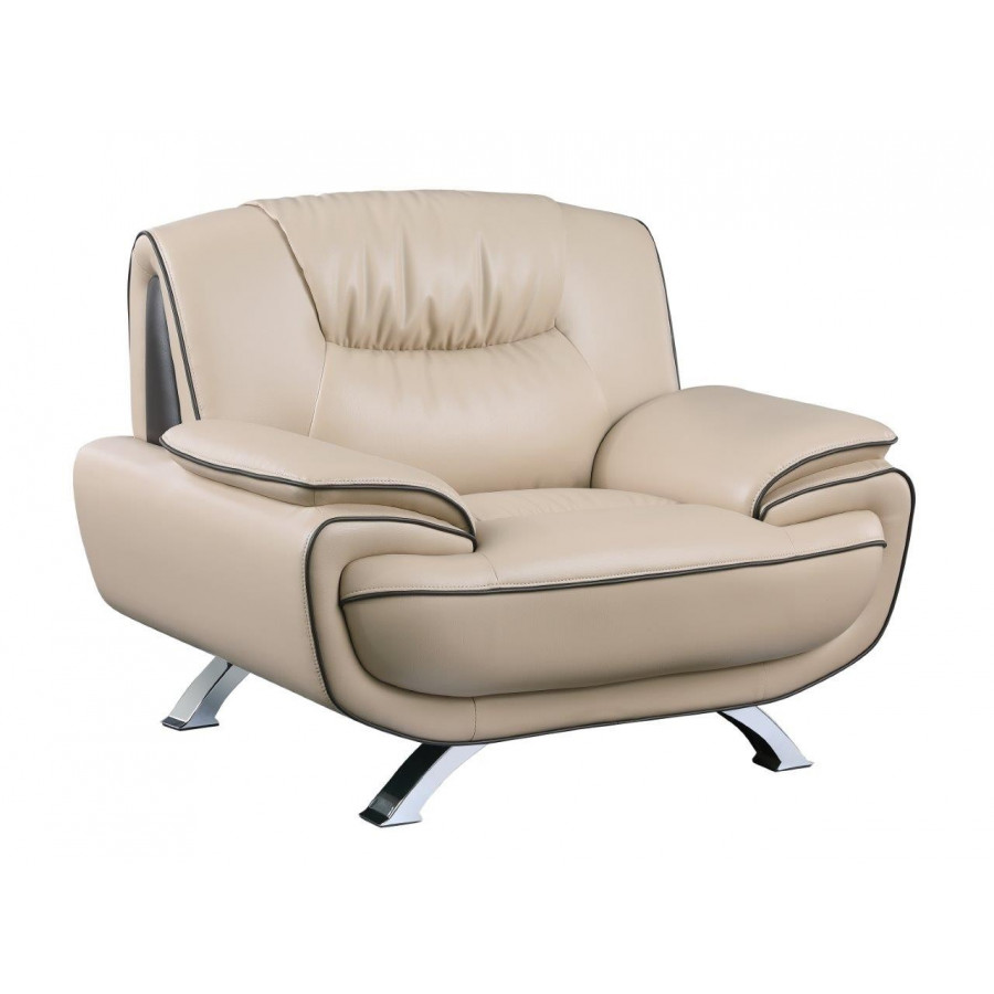 GUF 405 Armchair - Beige, Leather Match