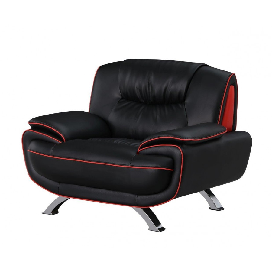 GUF 405 Armchair - Black, Leather Match