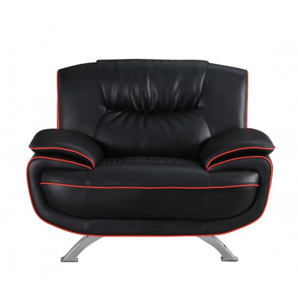 GUF 405 Armchair - Black, Leather Match