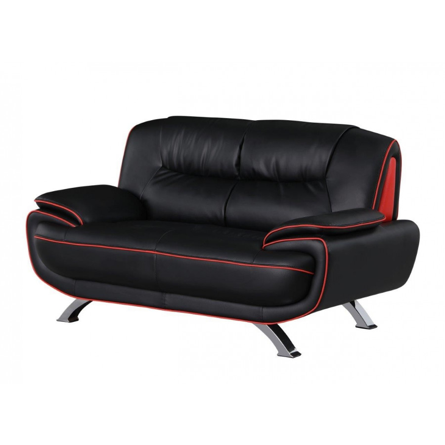 GUF 405 Loveseat - Black, Leather Match