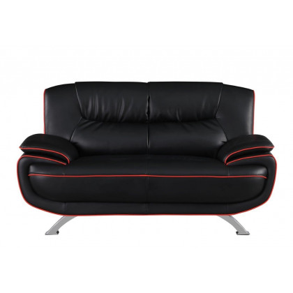GUF 405 Loveseat - Black, Leather Match