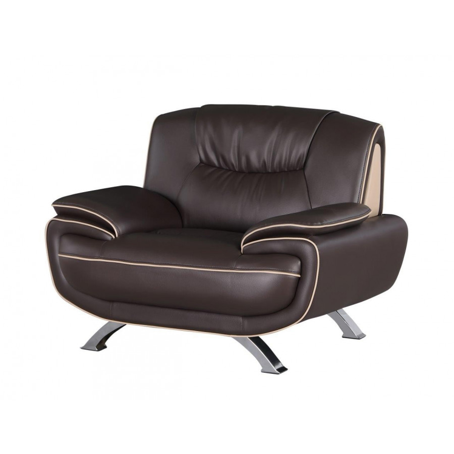 GUF 405 Armchair - Brown, Leather Match
