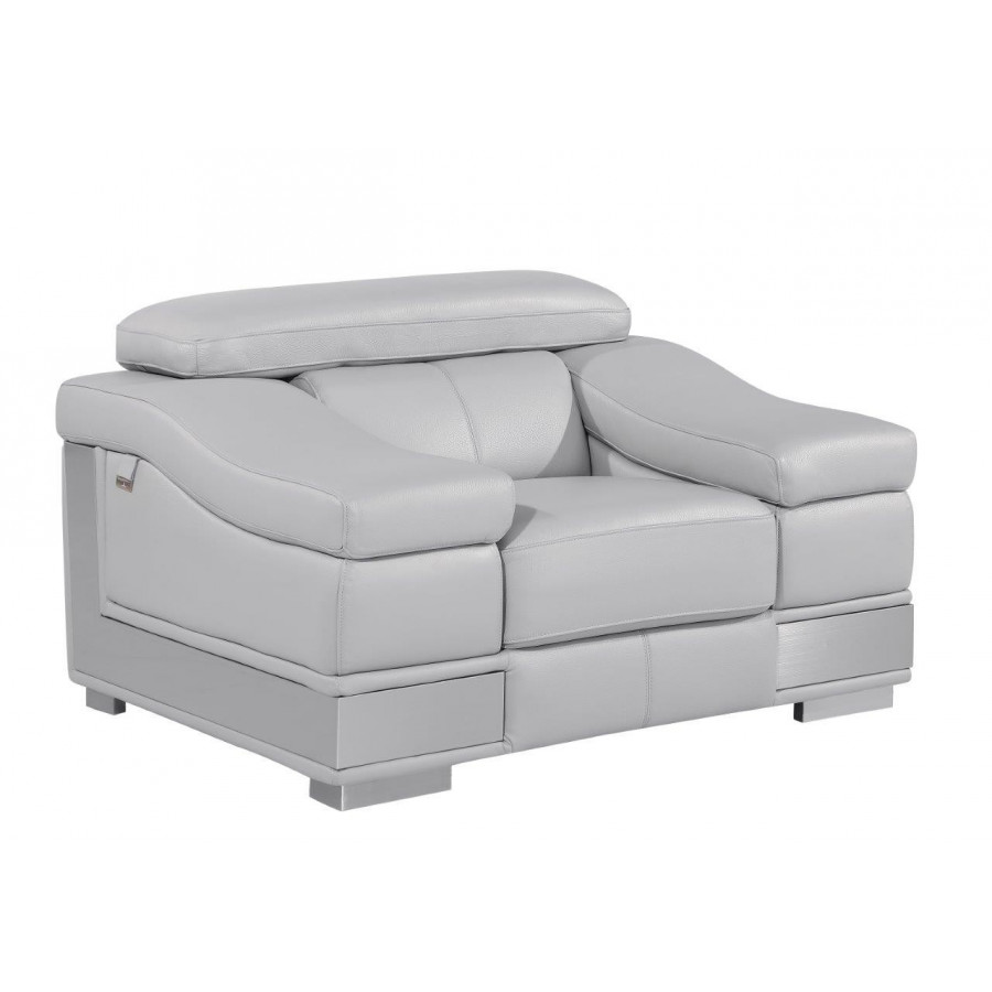 GUF 415 Armchair - Light Gray, Genuine Italian Leather