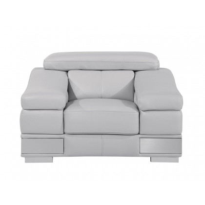 GUF 415 Armchair - Light Gray, Genuine Italian Leather