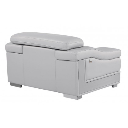 GUF 415 Armchair - Light Gray, Genuine Italian Leather