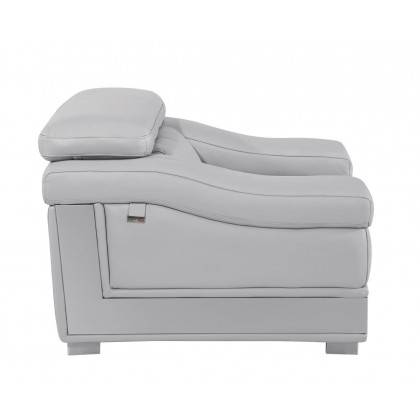 GUF 415 Sofa with Loveseat - Light Gray, Genuine Italian Leather