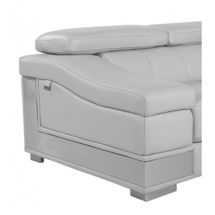 GUF 415 Sofa with Loveseat - Light Gray, Genuine Italian Leather