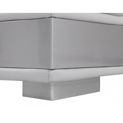 GUF 415 Sofa with Loveseat - Light Gray, Genuine Italian Leather