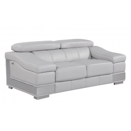 GUF 415 Sofa with Loveseat - Light Gray, Genuine Italian Leather