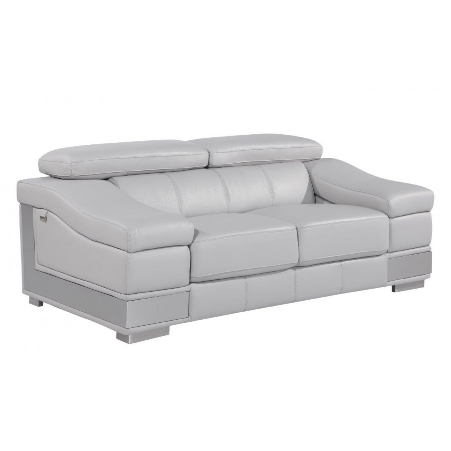 GUF 415 Loveseat - Light Gray, Genuine Italian Leather