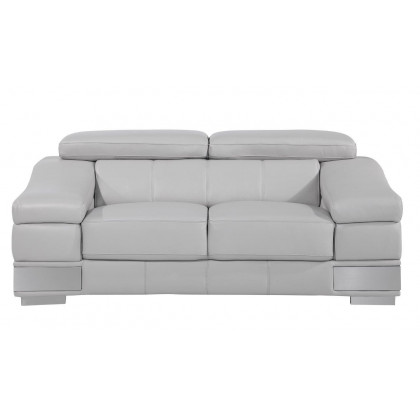 GUF 415 Sofa with Loveseat - Light Gray, Genuine Italian Leather