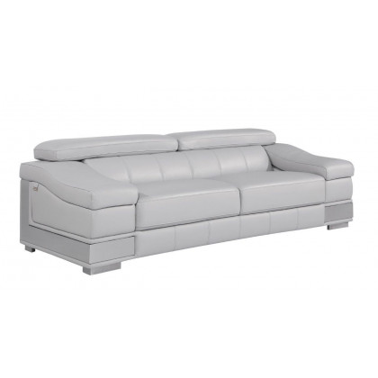 GUF 415 Sofa with Loveseat - Light Gray, Genuine Italian Leather