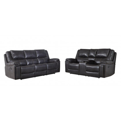 GUF 5108 Sofa and Console Loveseat - Brown, Leather Air/Match