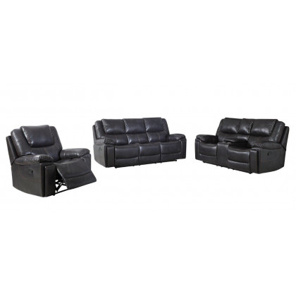 GUF 5108 Sofa Set with Console Loveseat - Brown, Leather Air/Match