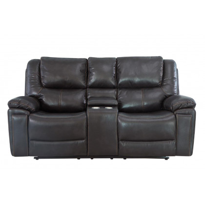 GUF 5108 Sofa and Console Loveseat - Brown, Leather Air/Match