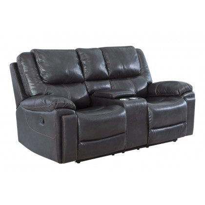 GUF 5108 Sofa and Console Loveseat - Brown, Leather Air/Match