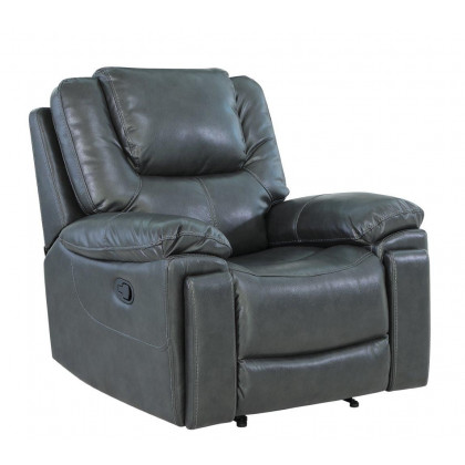 GUF 5108 Sofa Set with Console Loveseat - Gray, Leather Air/Match